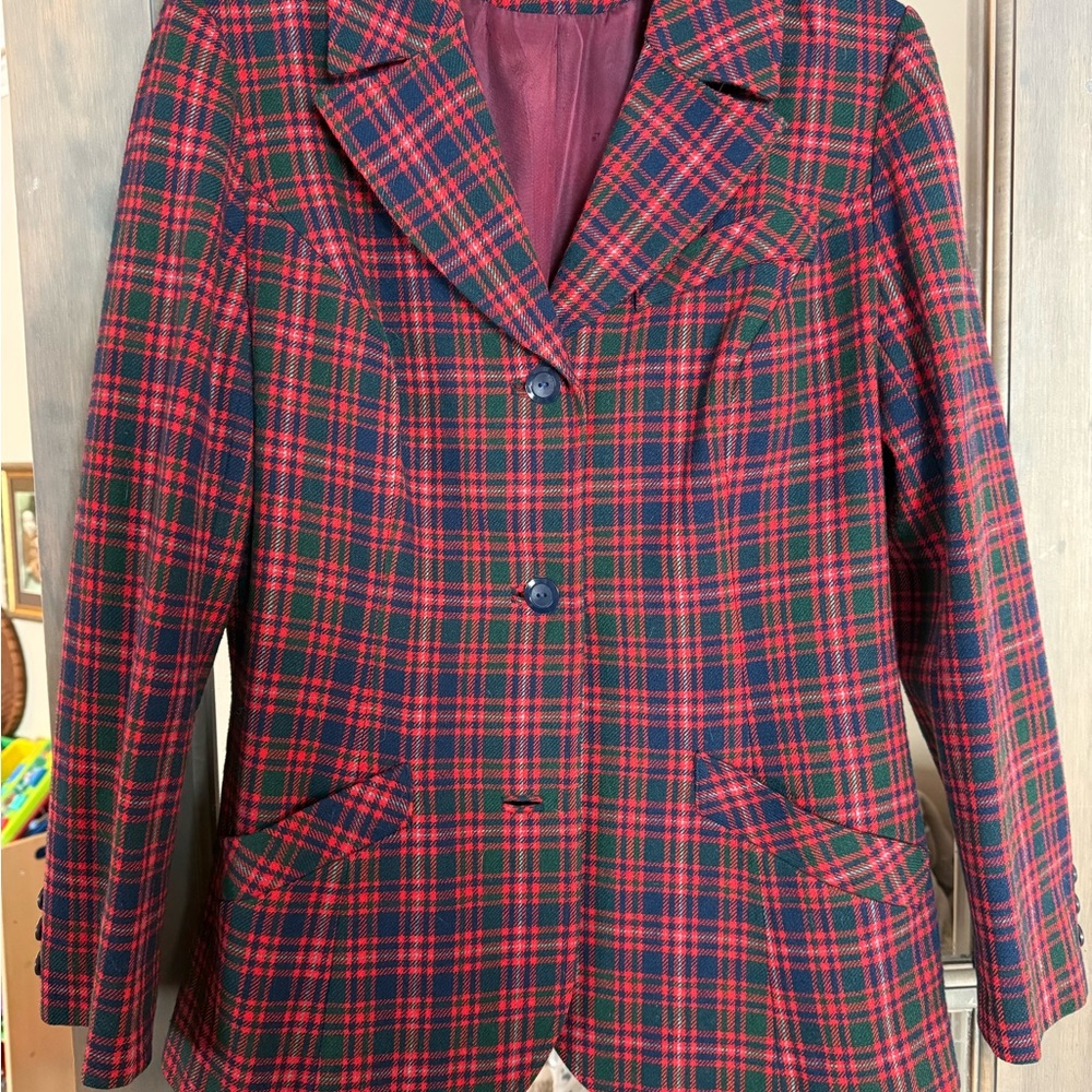 Pendleton Women's Plaid Blazer - Red and Green